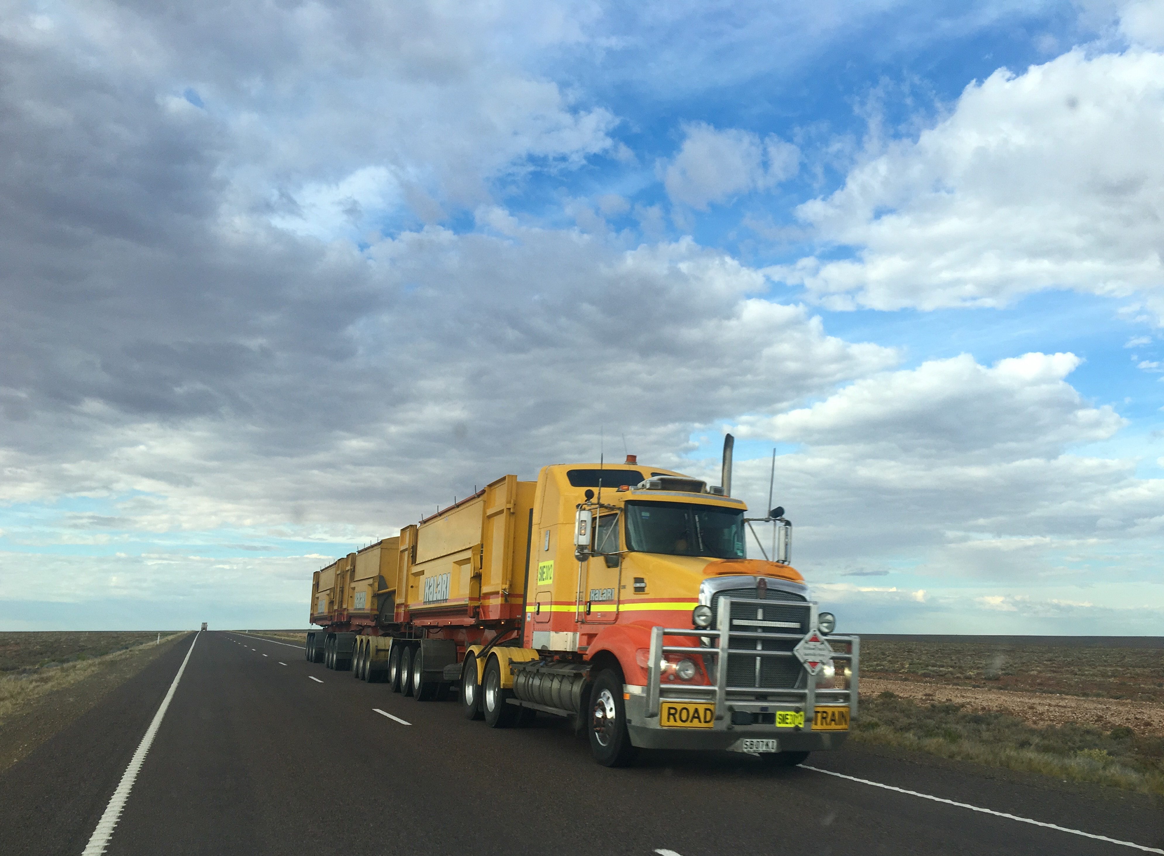 Semi truck on an open road